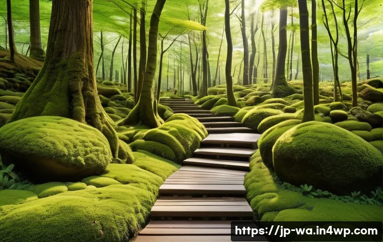 탄소 격리 식재 프로젝트 추진 시 유의사항 - A vibrant Japanese forest scene showcasing diverse native tree species thriving harmoniously in a te...